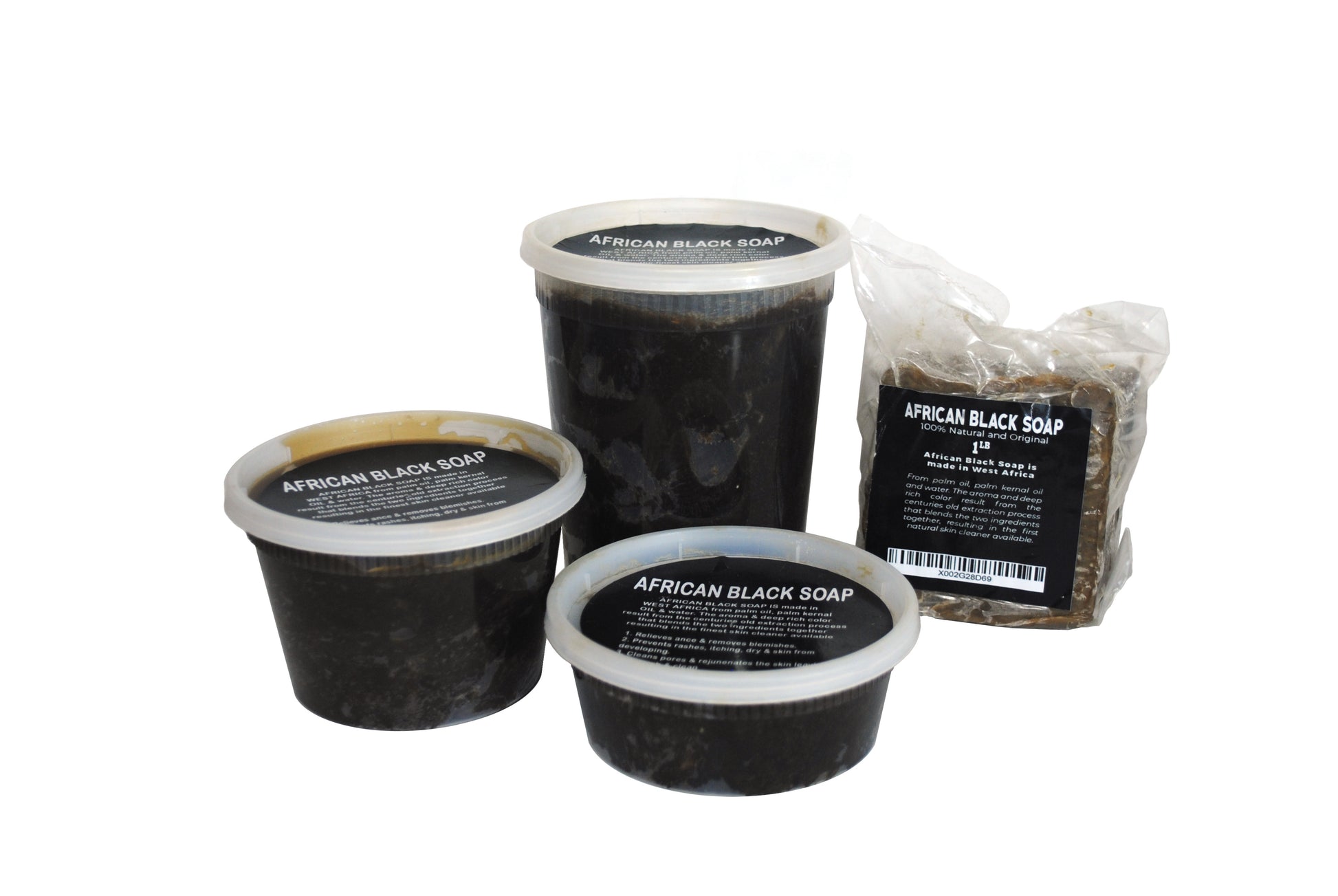Raw African Black Soap Paste 16 oz Pure Natural Soap.