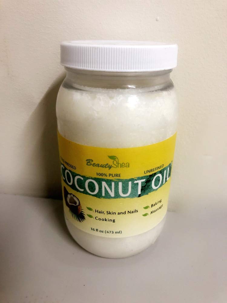 Beauty shea Organic Naturally unrefined Coconut Oil with Neutral Flavor and Aroma, 16oz